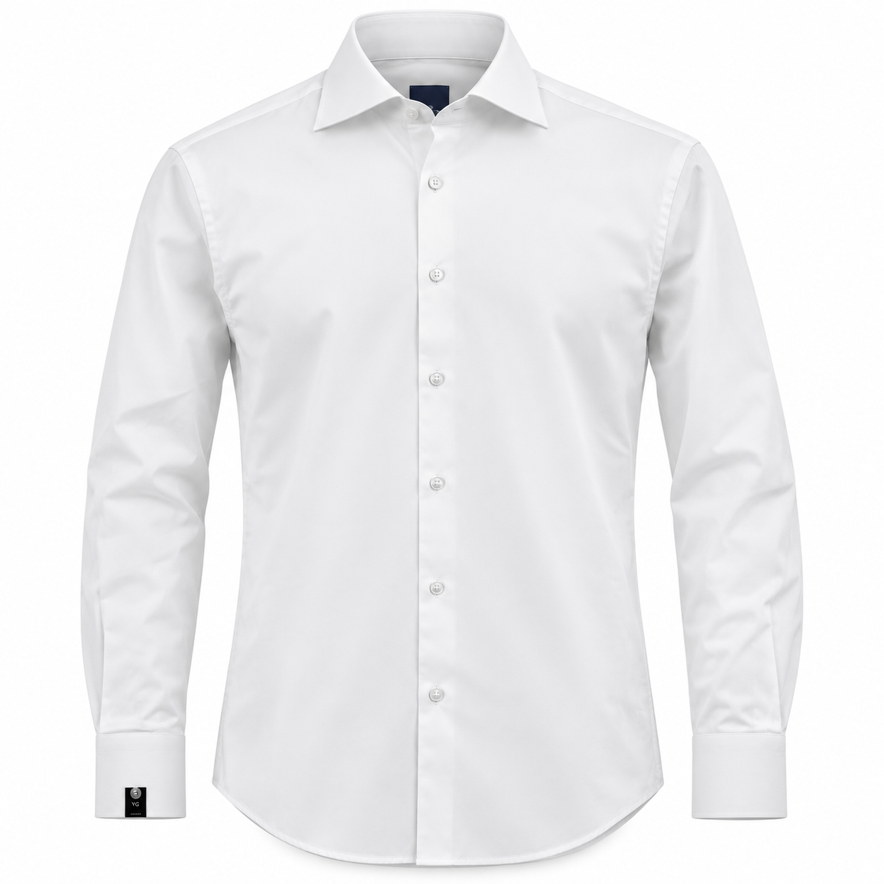 YGIANNI COTTON SATIN WHITE SHIRT WITH P SQUARE
