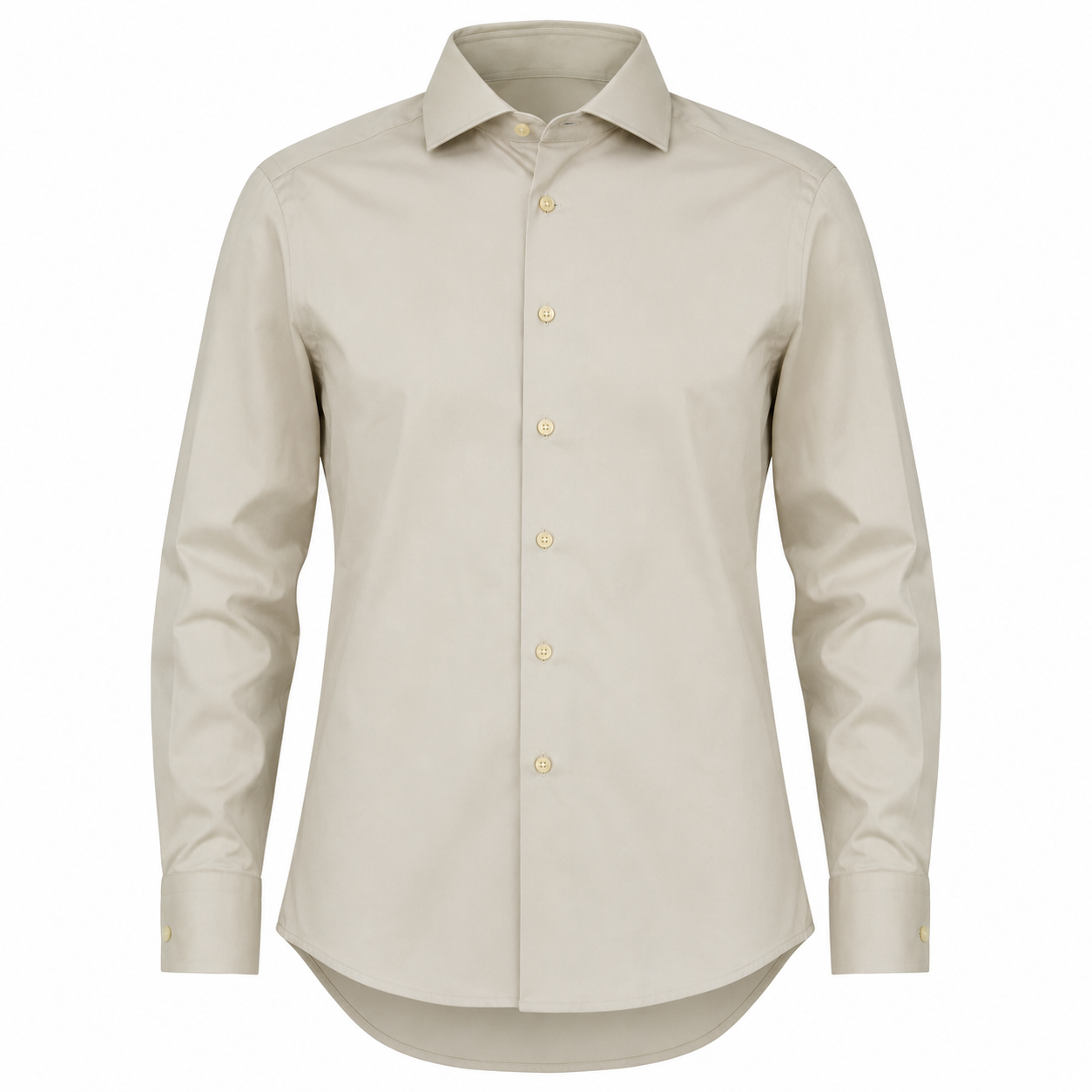 YGIANNI COTTON SATIN BEIGE SHIRT WITH P SQUARE