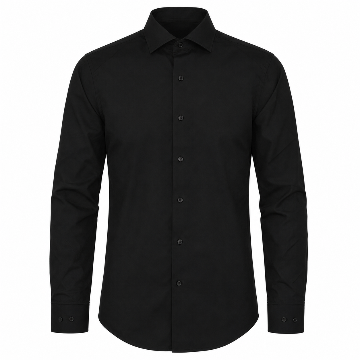 YGIANNI COTTON SATIN BLACK SHIRT WITH P SQUARE