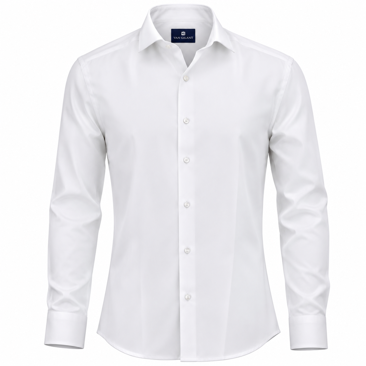 YGIANNI COTTON SATIN WHITE TEXTURED SHIRT WITH P SQUARE