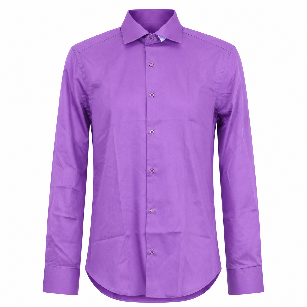 YGIANNI COTTON SATIN PURPLE SHIRT WITH P SQUARE