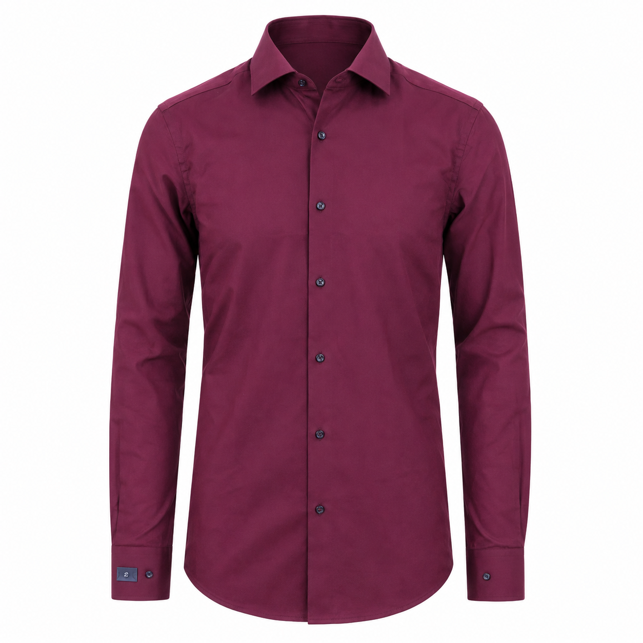 YGIANNI COTTON SATIN MAROON SHIRT WITH P SQUARE