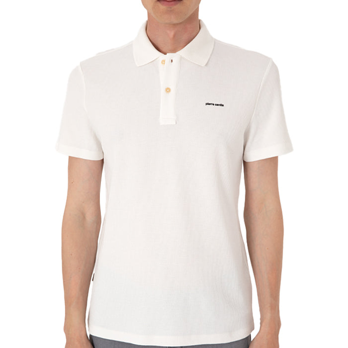 PIERRE CARDIN TEXTURED BLACK POLO T SHIRT