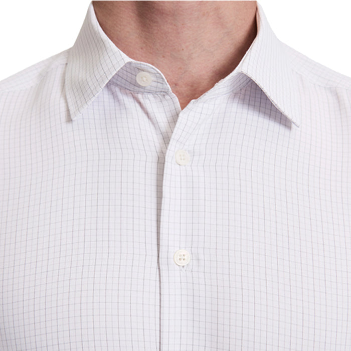PIERRE CARDIN WHITE GREY CHECKED SHIRT