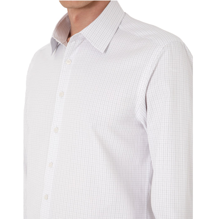 PIERRE CARDIN WHITE GREY CHECKED SHIRT