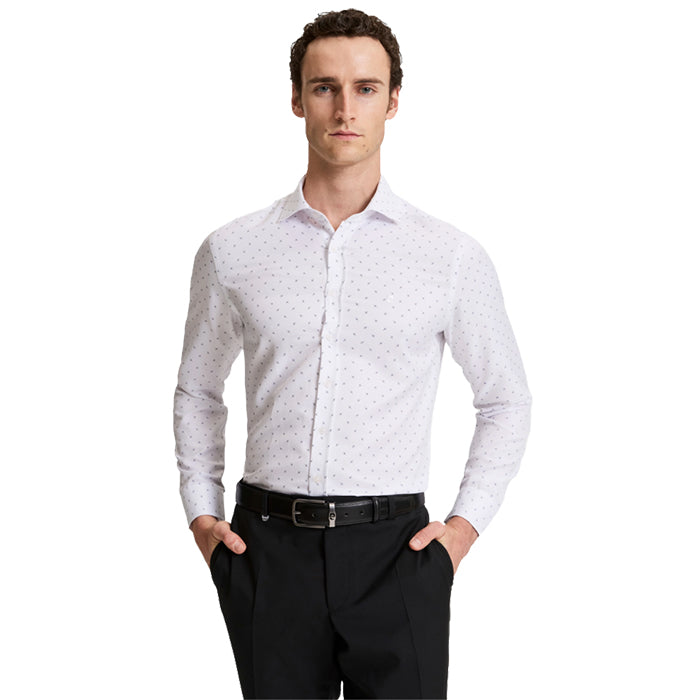 PIERRE CARDIN WHITE FLORALSHIRT