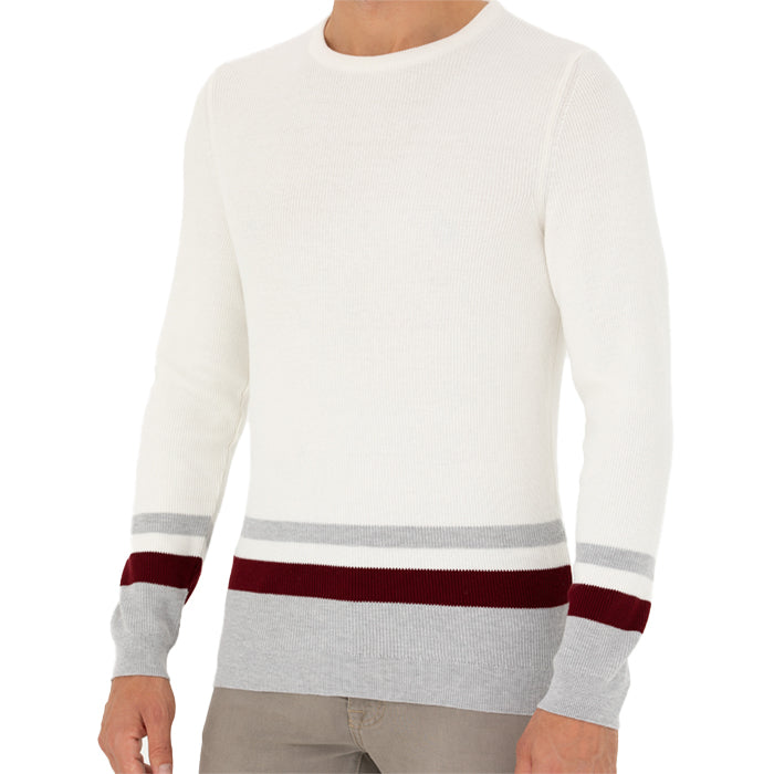 PIERRE CARDIN CREAM ROUND NECK SWEATER