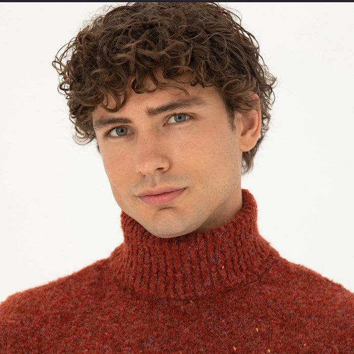 PIERRE CARDIN BURNT ORANGE PULL NECK SWEATER