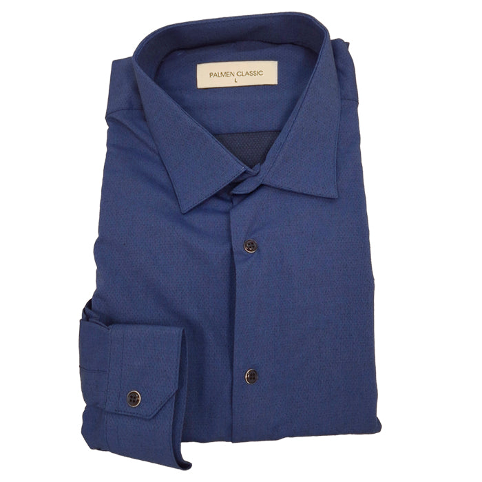 PALMEN TEXTURED BLUE SHIRT