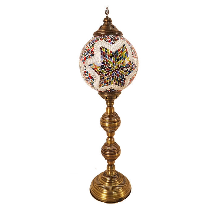 MOSAIC GLASS FLOOR LAMP ONE GLOBE ROUND BIG H:100 CM