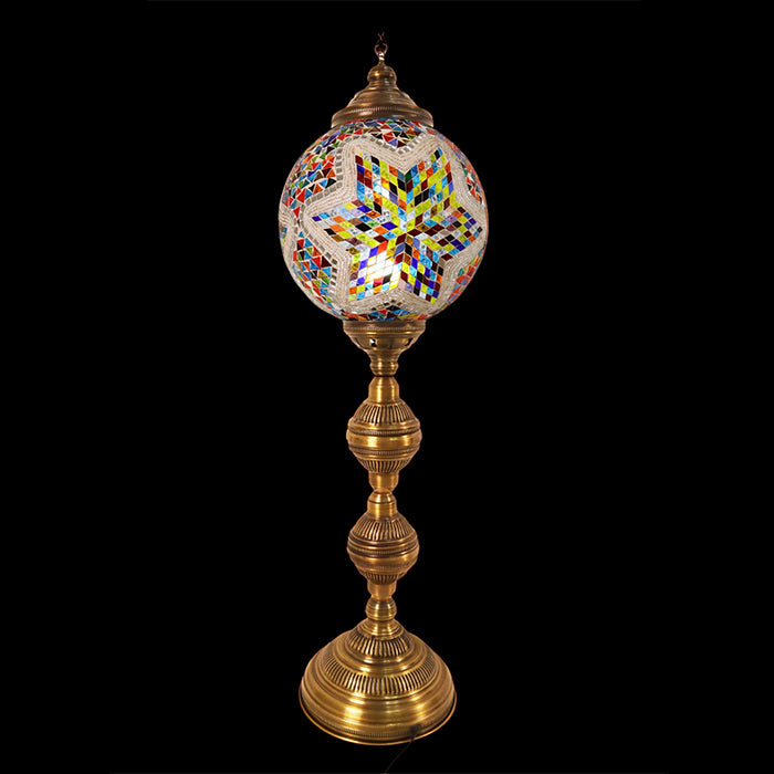 MOSAIC GLASS FLOOR LAMP ONE GLOBE ROUND BIG H:100 CM