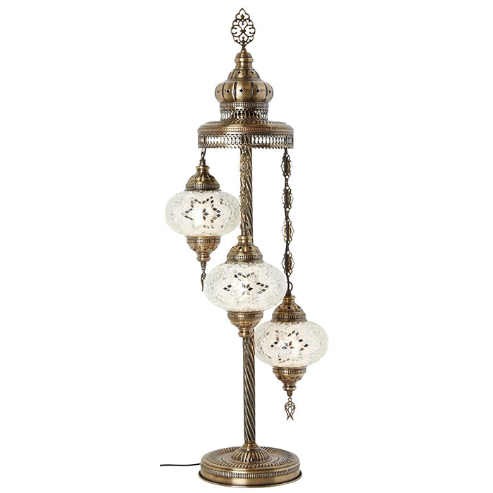 MOSAIC GLASS FLOOR LAMP THREE GLOBES