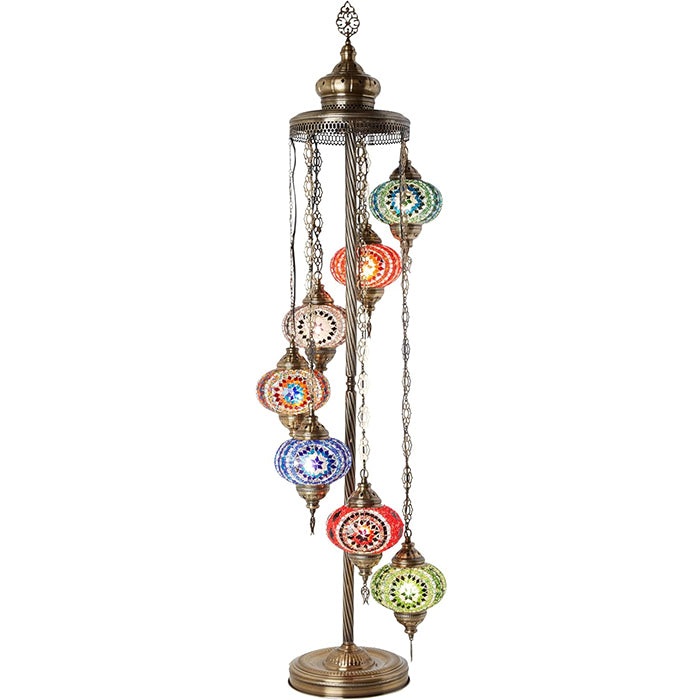 MOSAIC GLASS FLOOR LAMP SEVEN GLOBES
