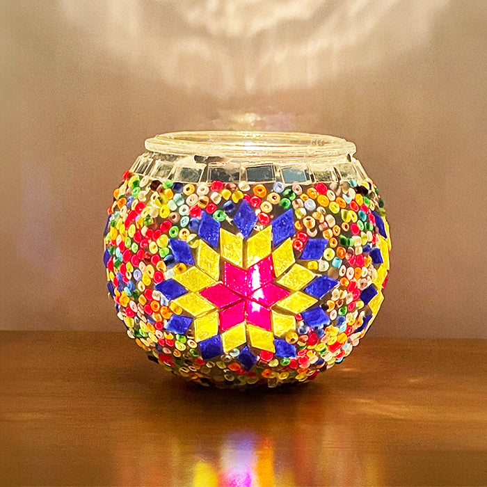 MOSAIC GLASS CANDLE HOLDER