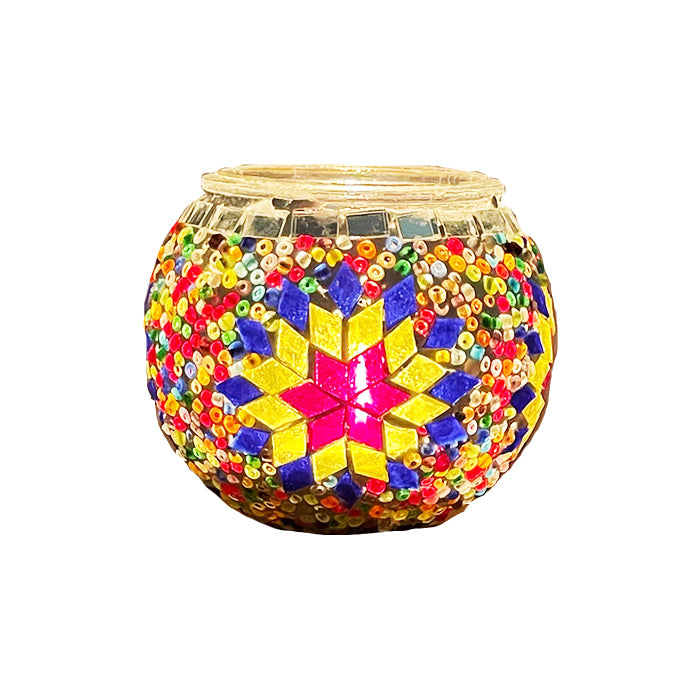 MOSAIC GLASS CANDLE HOLDER