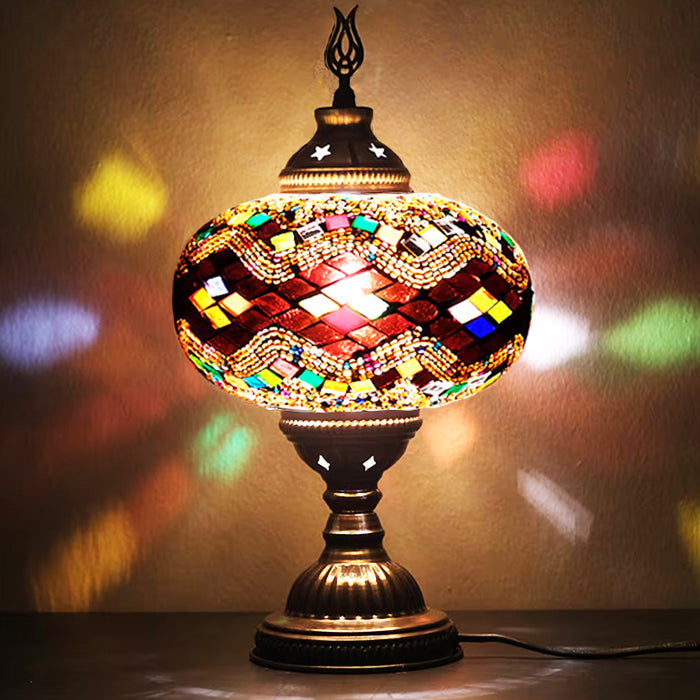 MOSAIC GLASS TABLE LAMP ONE GLOBE