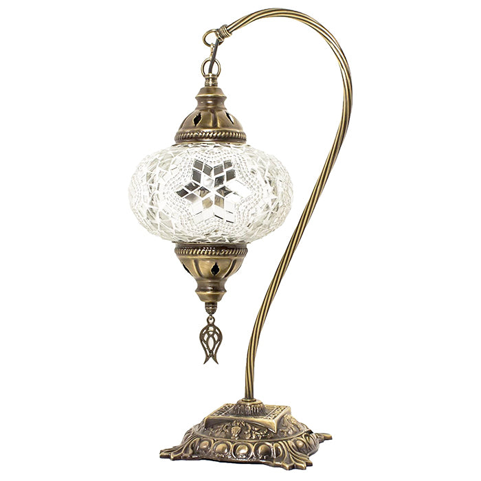 MOSAIC GLASS SWAN TABLE LAMP