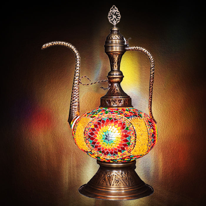 MOSAIC GLASS EWER TABLE LAMP