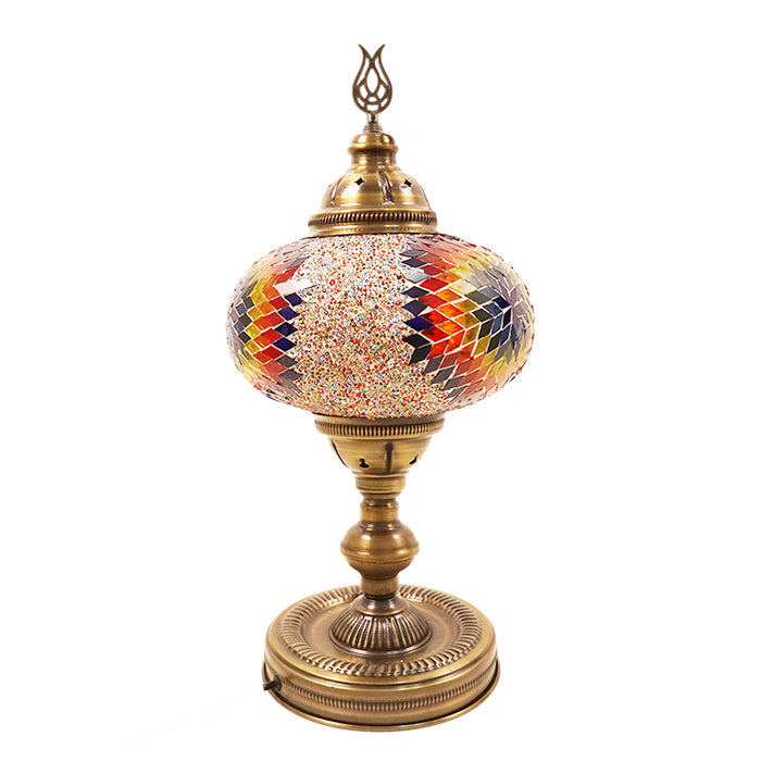 MOSAIC GLASS TABLE LAMP ONE GLOBE