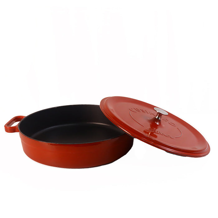 CAST IRON PAN 28 CM 3.4 LT CLARET RED SIL-1428