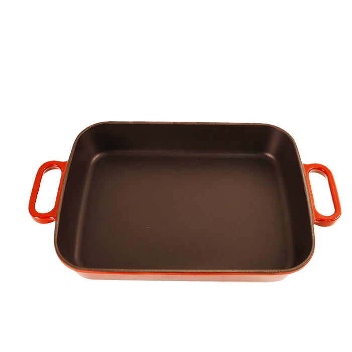 CAST IRON PAN 22X30 CM 2.65 LT CLARET RED SIL-2230T