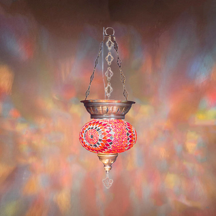 MOSAIC GLASS CHANDELIER ONE GLOBE