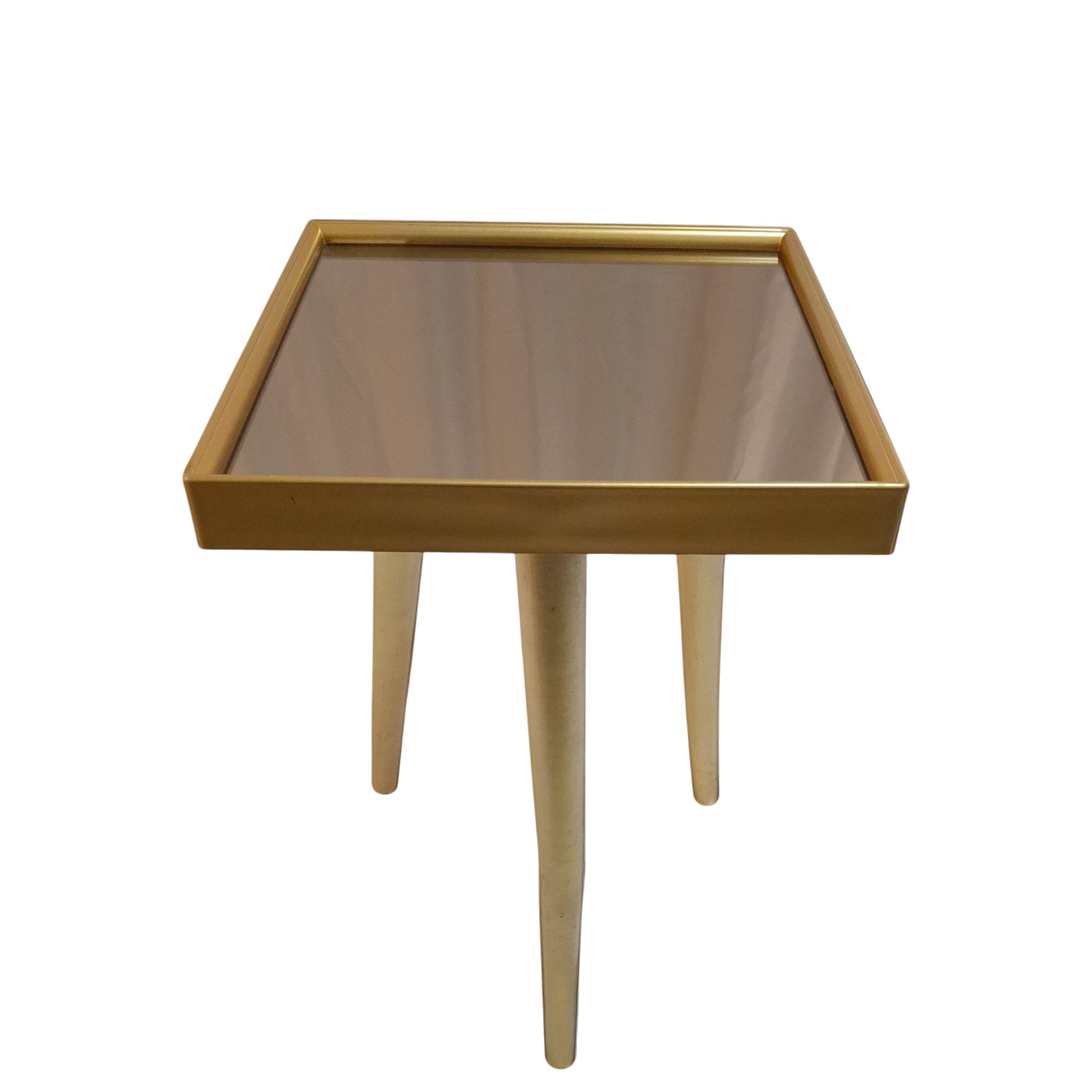 COFFE TABLE TRIPLE SET DESIGN SQUARE GOLD