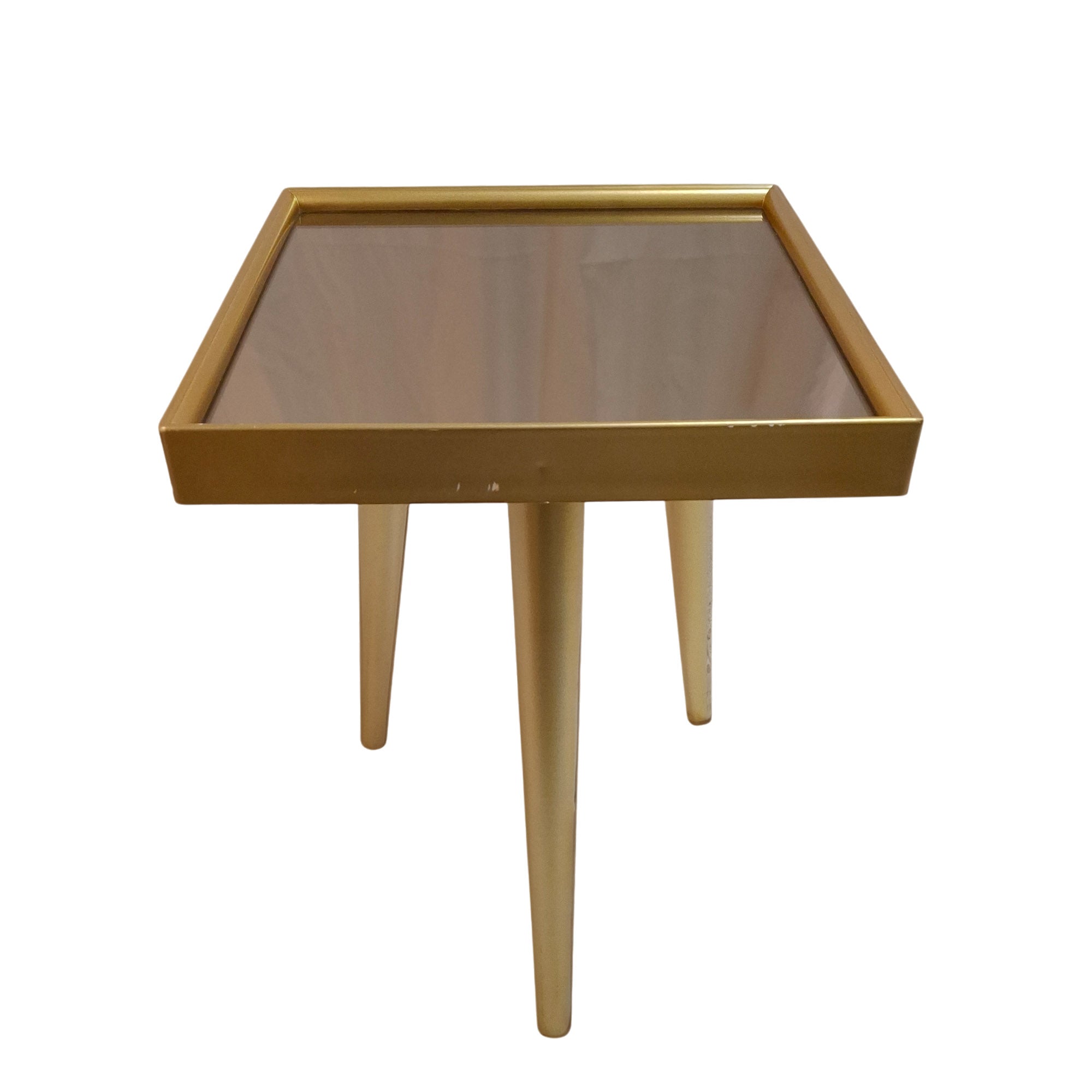 COFFE TABLE TRIPLE SET DESIGN SQUARE GOLD
