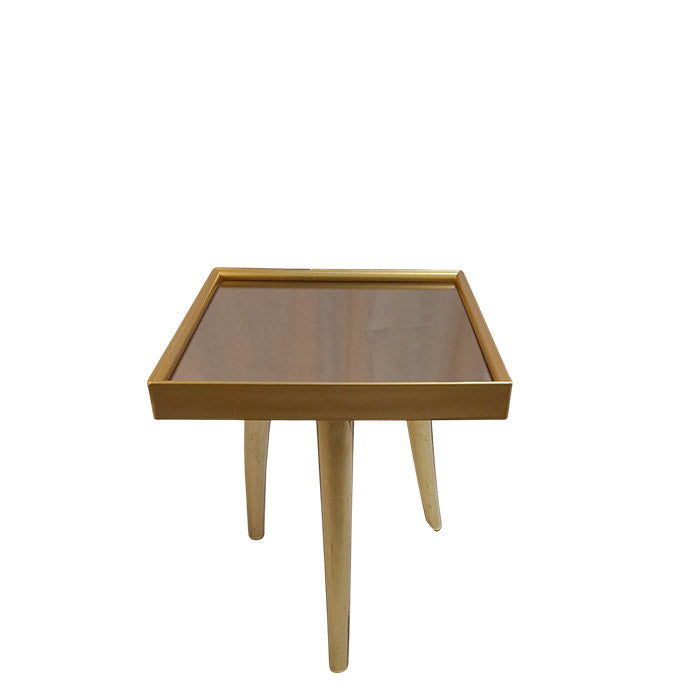 COFFE TABLE TRIPLE SET DESIGN SQUARE GOLD