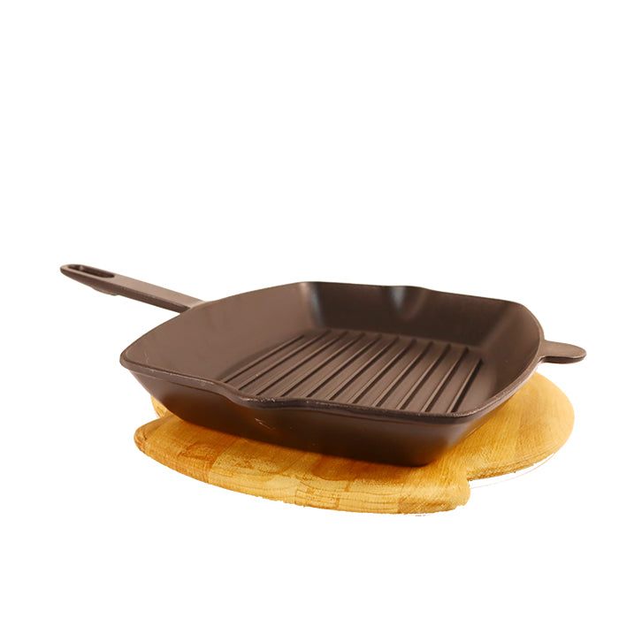 CAST IRON GRILL PAN 26x32 CM 2.6 LT BLACK SIL-2632KT