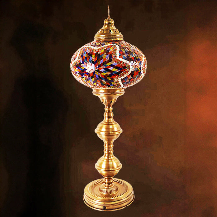 MOSAIC GLASS FLOOR LAMP ONE GLOBE BIG TWO SPHERE H:100 CM