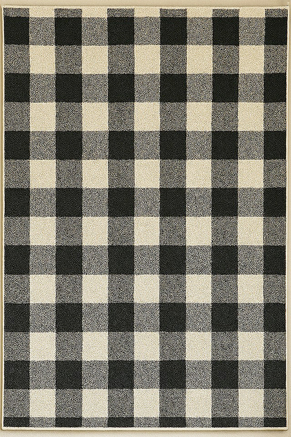 PLAID DESIGN TRADITIONAL COTTON RUG