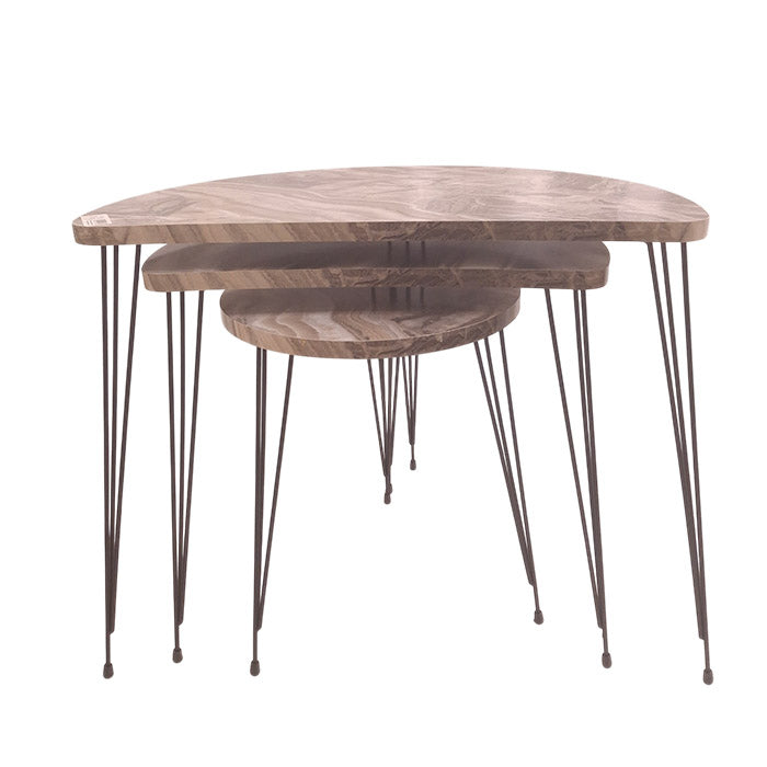 COFFE TABLE TRIPLE SET DESIGN DEMILUNE