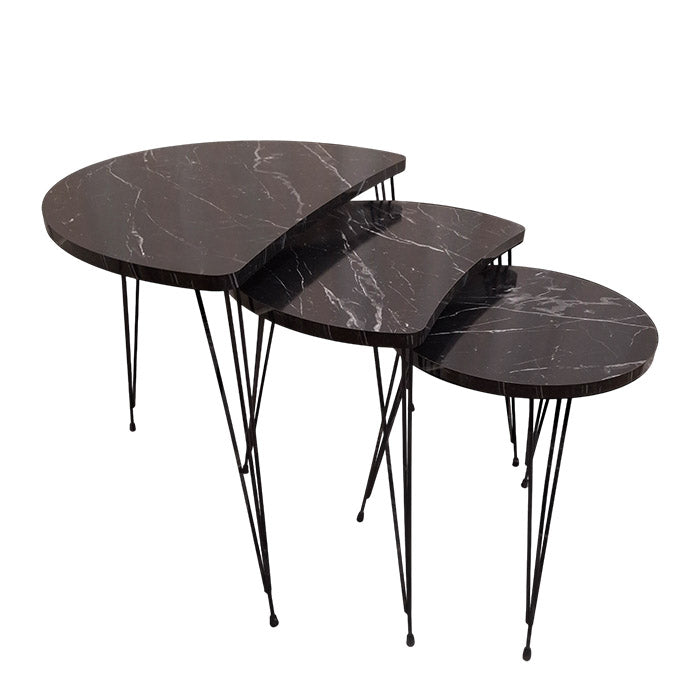 COFFE TABLE TRIPLE SET DESIGN DEMILUNE