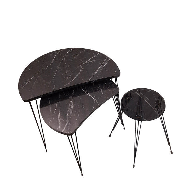 COFFE TABLE TRIPLE SET DESIGN DEMILUNE