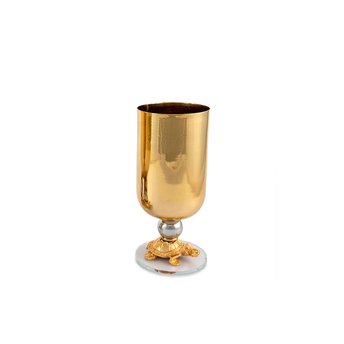 DECOR VASE GOLD TORTOISE DESIGN CEMILE
