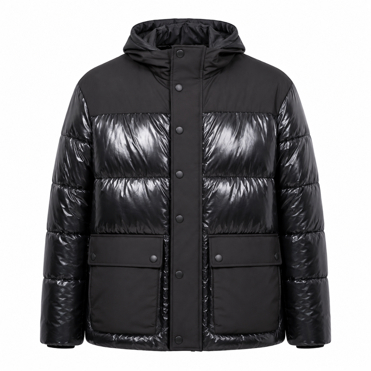 SHINY BLACK DUCK FEATHER JACKET