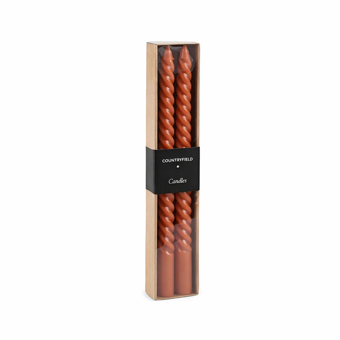 DINNER CANDLES BROWN 30 CM 2 PCS SET