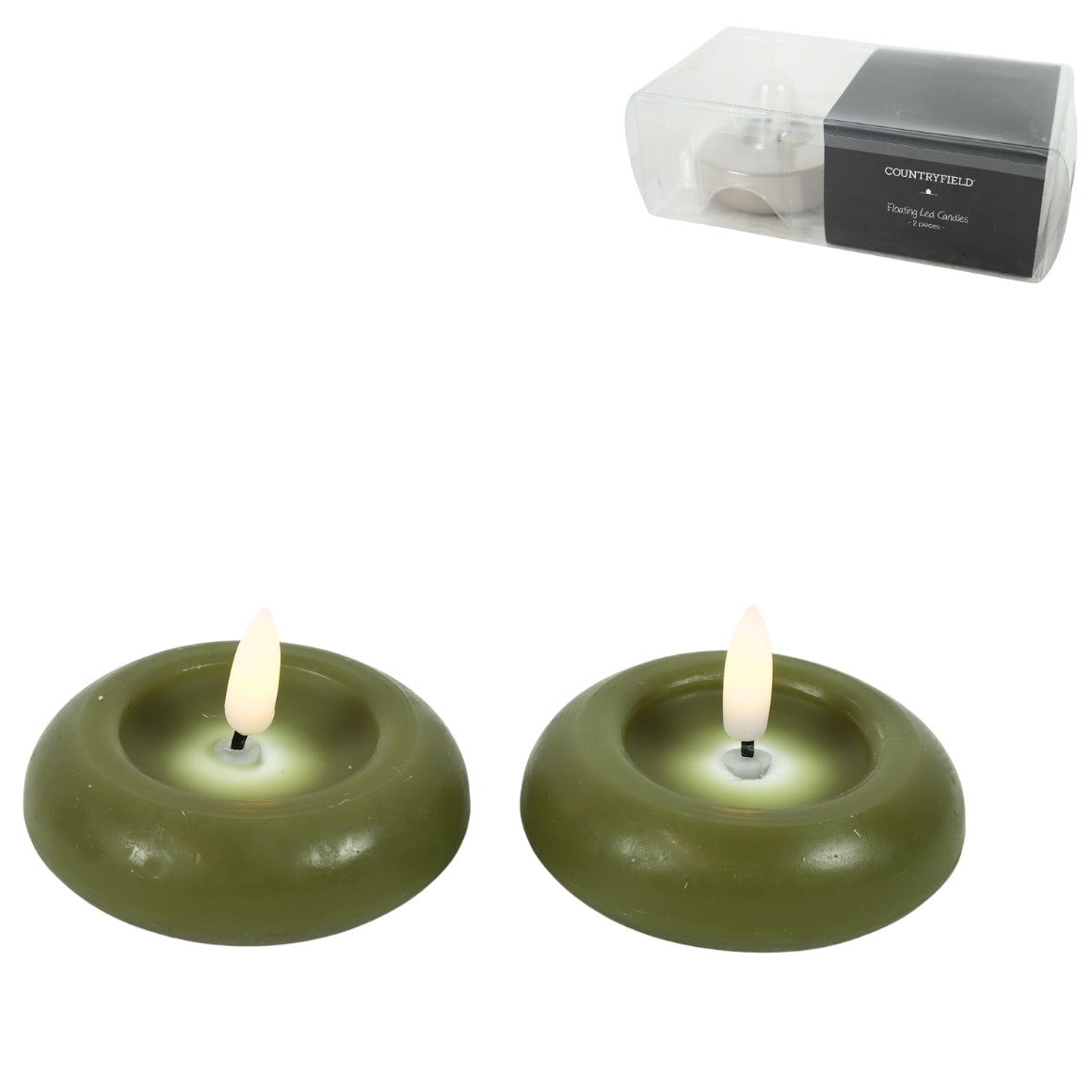 FLOATING RED LED CANDLE 2 PCS SET 8 CM
