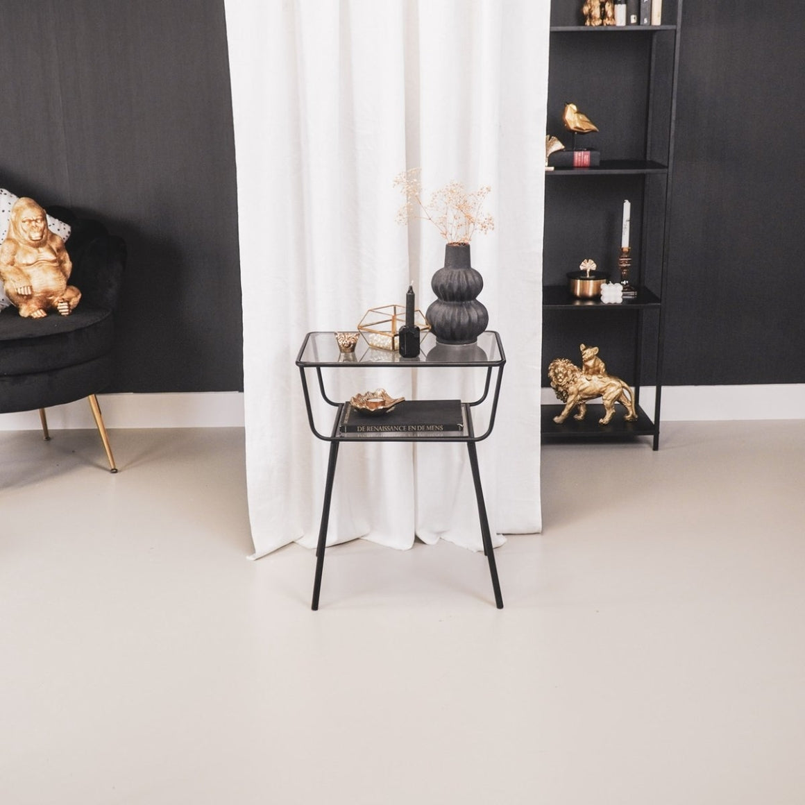 SIDE TABLE METAL BLACK 60 CM