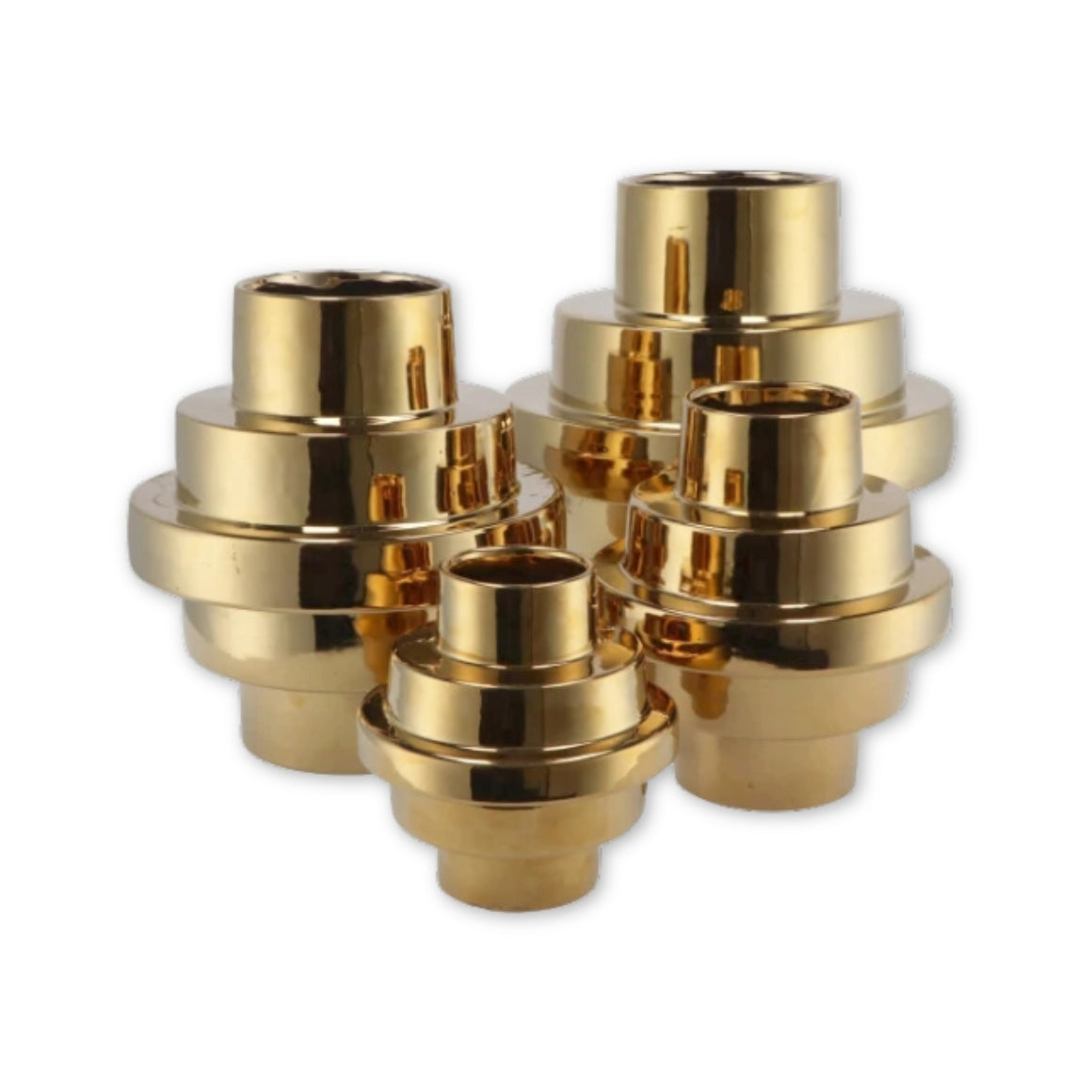 STAIRS SHINY GOLD VASE 20CM