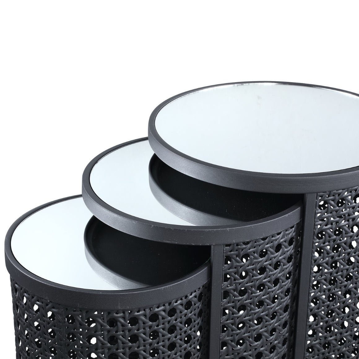 COFFEE TABLE BLACK 70 CM 3 PCS SET