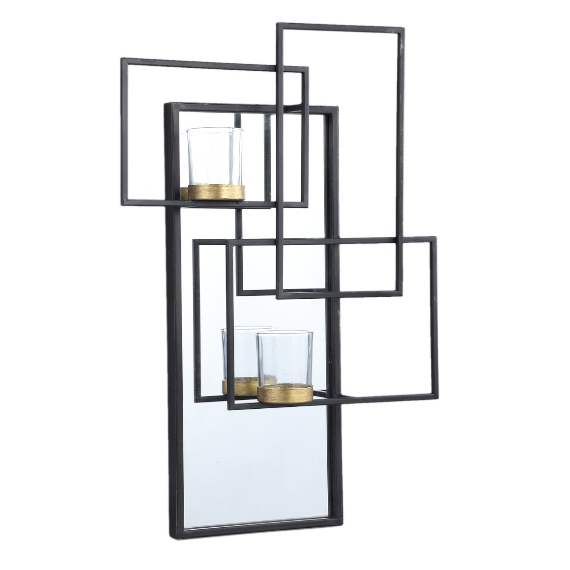 WALL DECOR PTMD WALL RACK TEALIGHT HOLDER 54 CM
