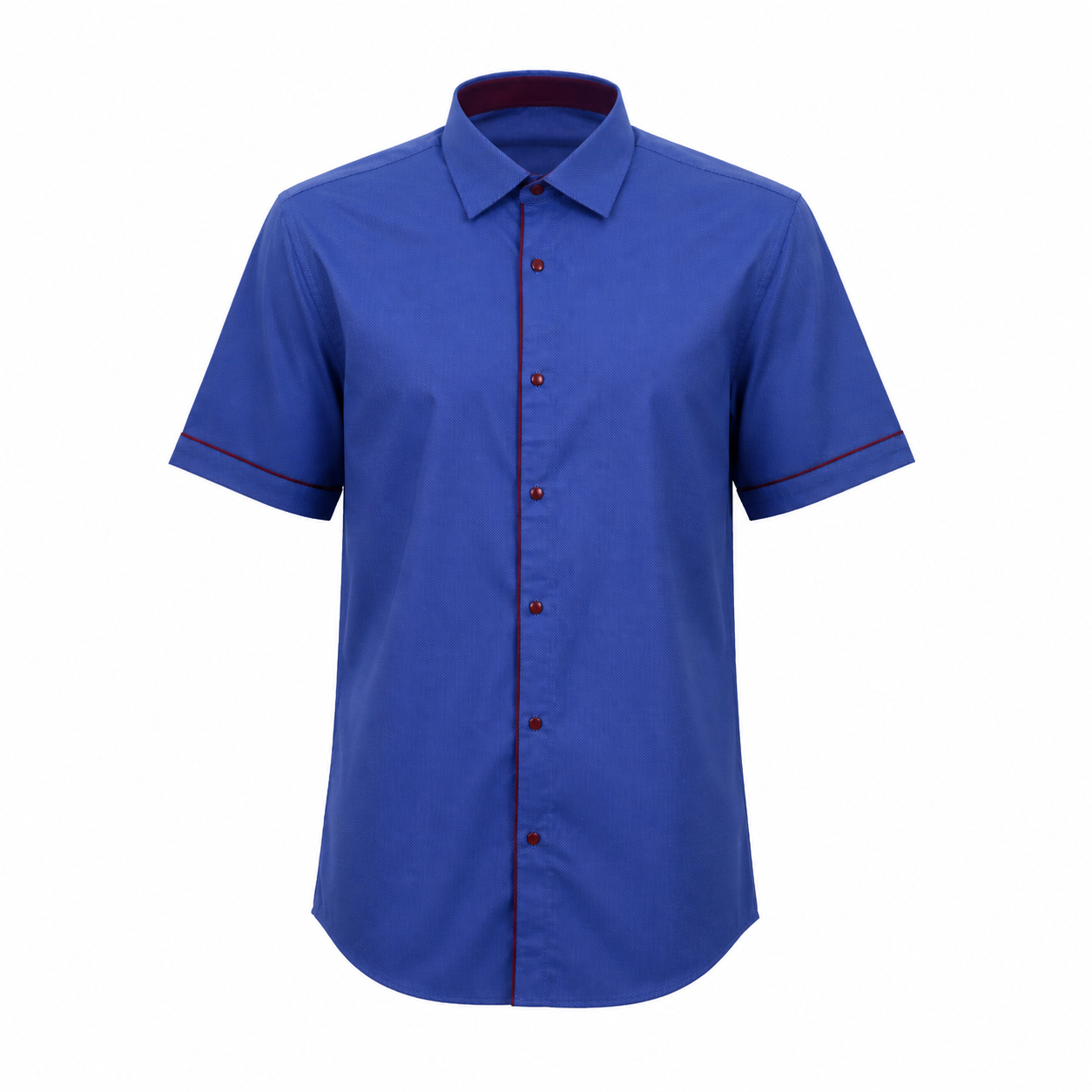 PALMEN BLUE AND MAROON SHIRT SHORT SLEEVE