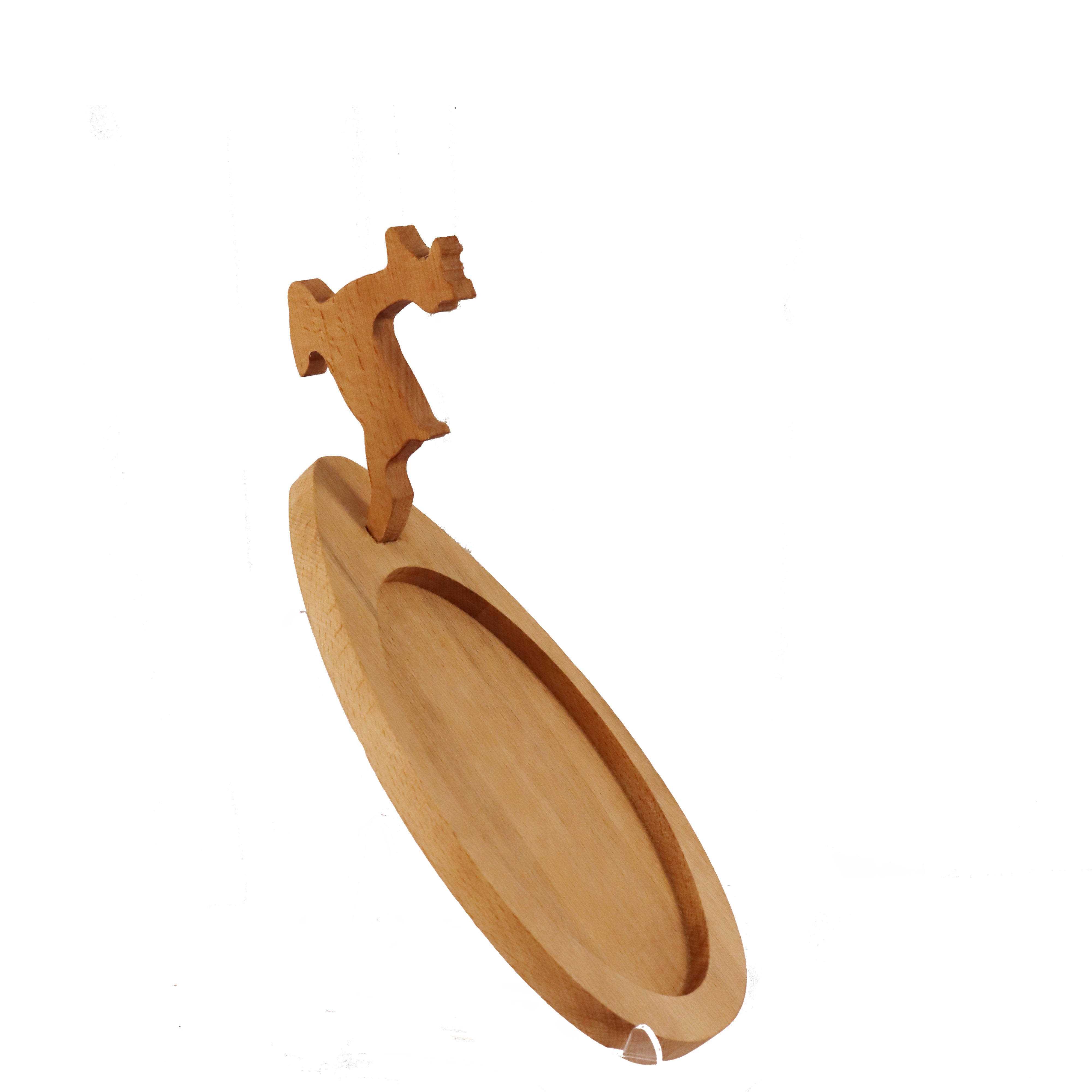WOODEN PLATE DEER SHAPE