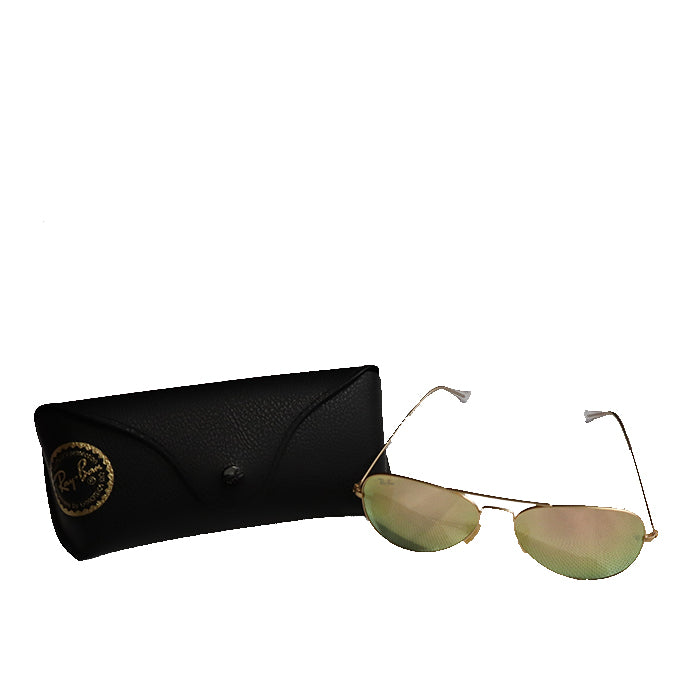 RAYBAN AVIATOR SUNGLASS GOLD/PINK