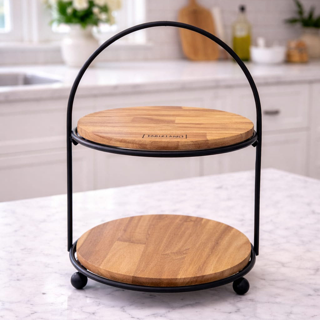 ROUND CAKE STAND TWO TIER