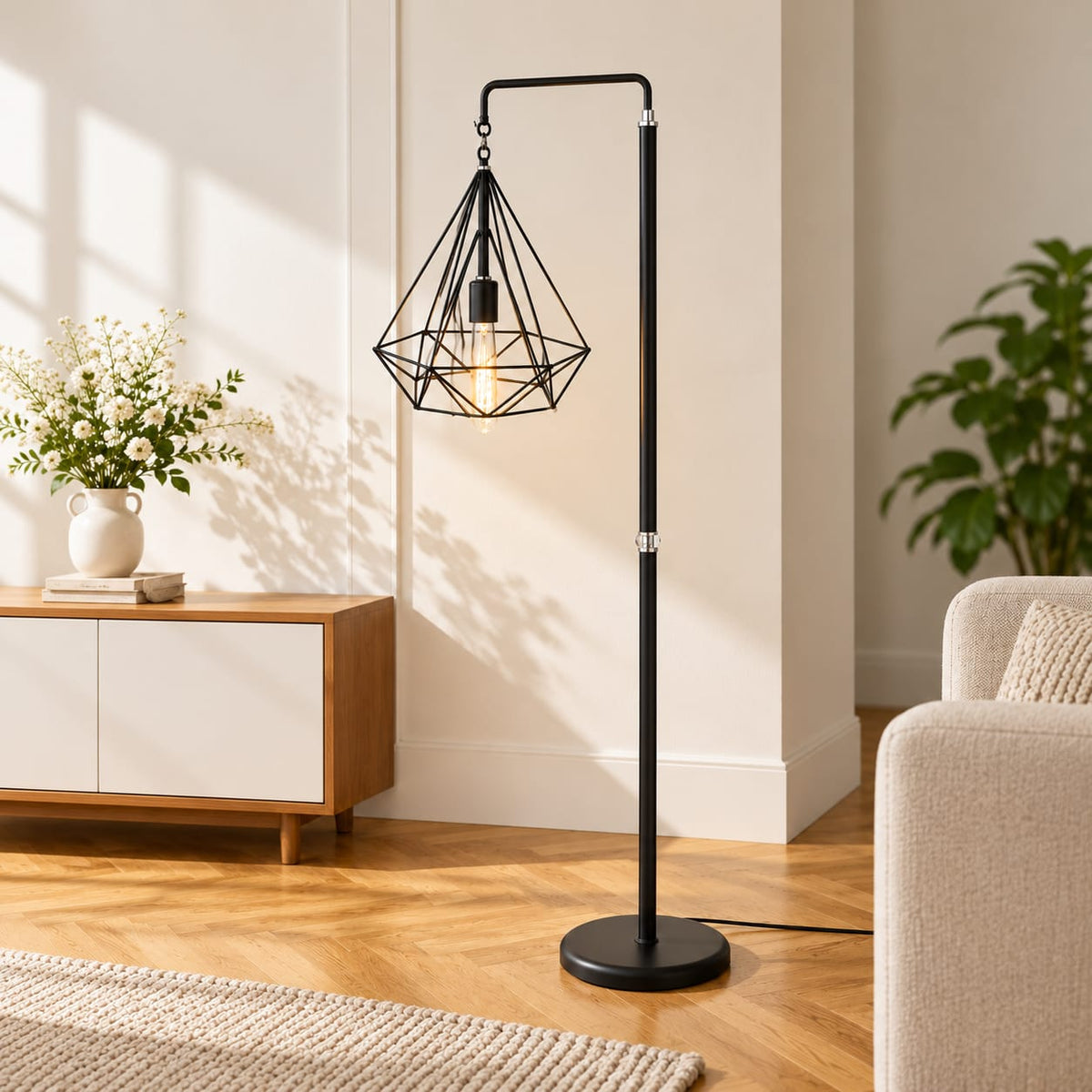 LONG LAMPSHADE MODERN DESIGN WITH METAL HAT