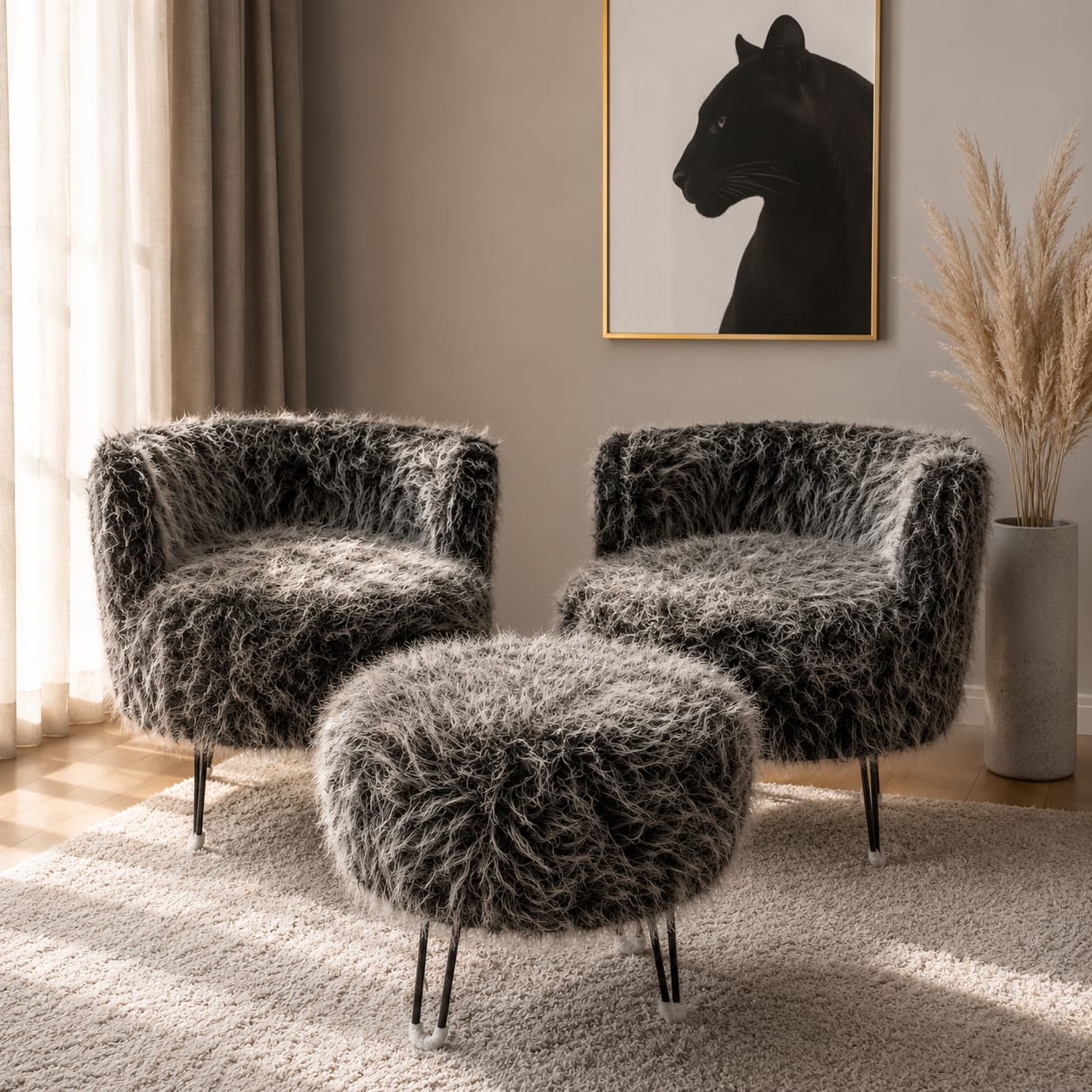FLUFFY SEATER SET