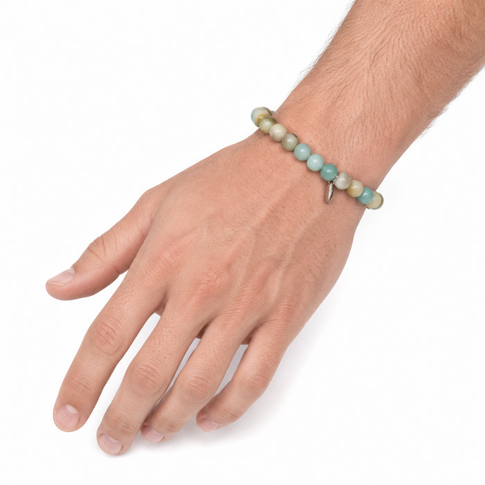 NATURAL STONE BRACELET WITH COMPASS